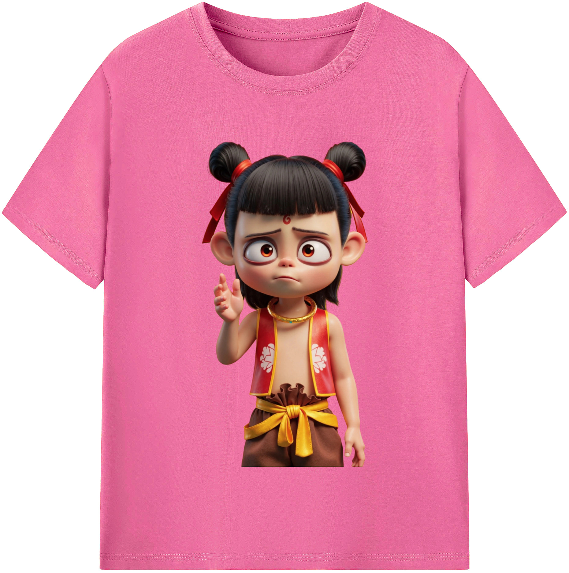 （画像用） Ne Zha 2 ナタ 魔童の大暴れ レディースカジュアルプリントTシャツ（綿100％）